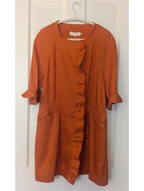 NWT L'AUTRE CHOSE BURNT ORANGE LINEN BLEND OVERCOAT DRESS | IT 40 US 4